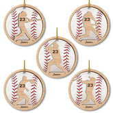 Personalized Ceramic Baseball Ornament & Number
